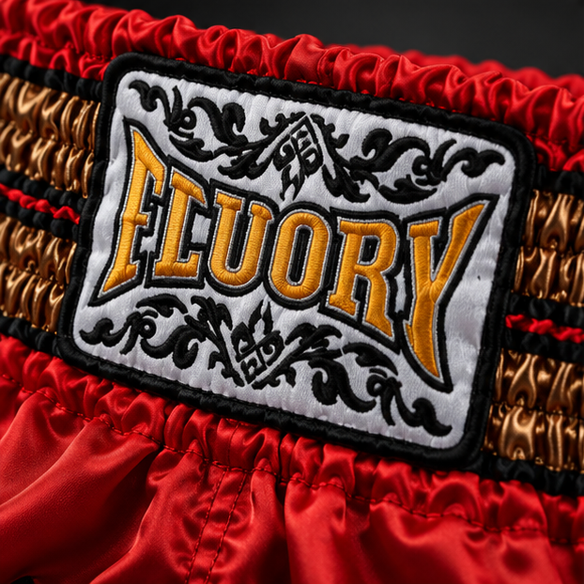 FLUORY — Red and Black Muay Thai Shorts