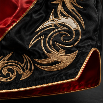 FLUORY — Red and Black Muay Thai Shorts